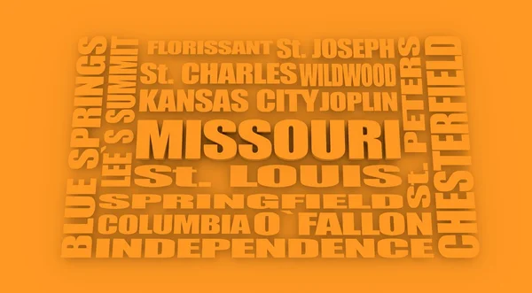 Lijst van de steden van Missouri staat — Stockfoto