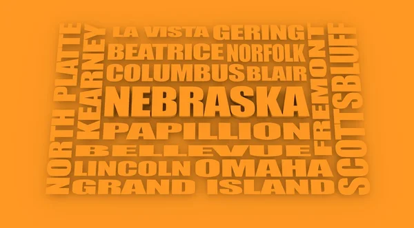Lijst van de steden van Nebraska staat — Stockfoto