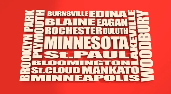 Minnesota state cities list — Stock Photo, Image