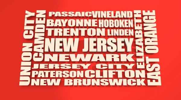 New Jersey state cities list — Stock Photo, Image