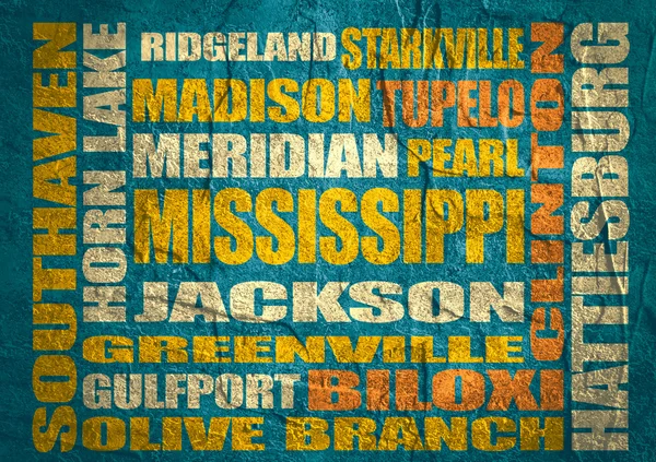 Lijst van de steden van Mississippi staat — Stockfoto