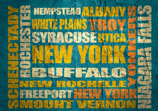 Elenco delle città dello stato di New York — Foto Stock