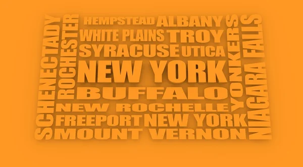 New York state cities list — Stock Photo, Image