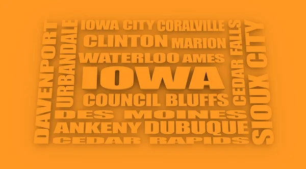 Iowa state cities list — Stock Photo, Image