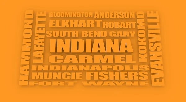 Indiana state cities list — Stock Photo, Image