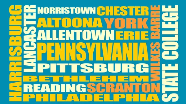 Liste des villes de Pennsylvanie — Image vectorielle