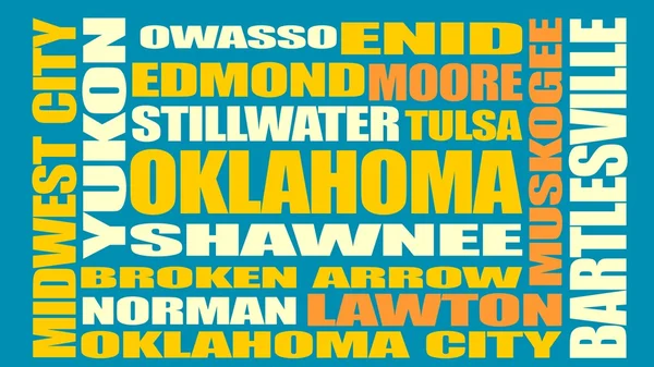 Lijst van de steden van Oklahoma staat — Stockvector