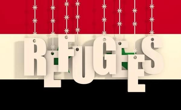 Текст беженцев висит на колючей проволоке — стоковое фото
