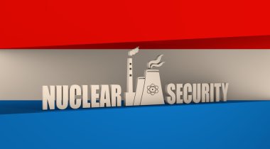 Energy generation atom station and Russia flag elements