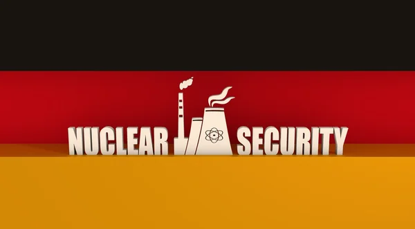 Estación atómica de generación de energía y elementos bandera de Alemania — Foto de Stock