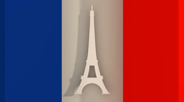 France flag design concept with Eiffel tower silhouette — Stock Photo, Image