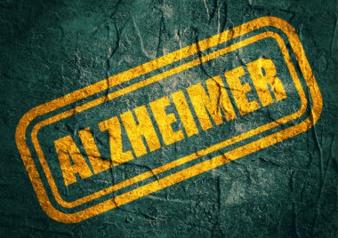 damga ile alzheimer metnin grunge arka plan üzerinde