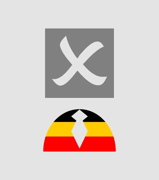 Check mark and human icon textured by germany flag — Stock Vector