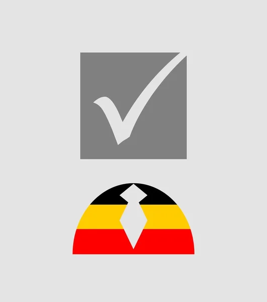 Markera och mänskliga ikonen texturerat som flagga i Tyskland — Stock vektor
