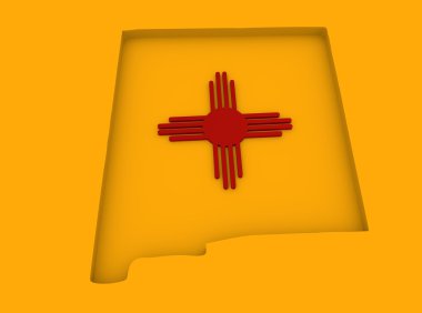New Mexico eyalet harita ve bayrak kavramı