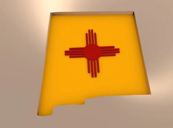 Nuevo México mapa del estado y concepto de bandera —  Fotos de Stock