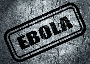ebola metnin grunge arka plan üzerinde pullar