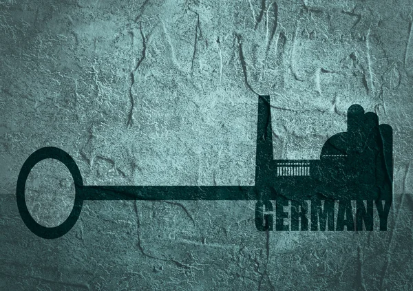 Illusztrációs koncepció, a német ipar kulcsfontosságú kezében — Stock Fotó