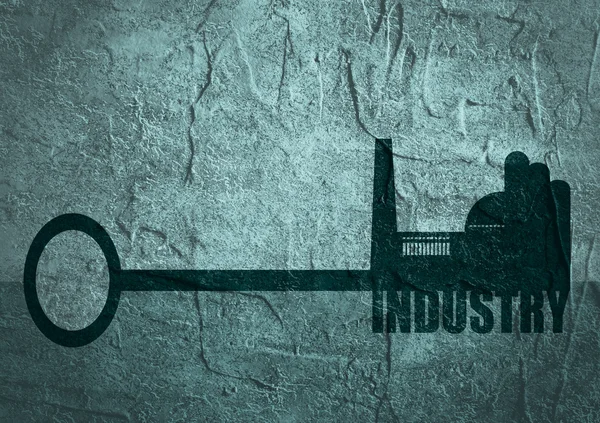 Illustratie concept, hand die een sleutel van de industrie — Stockfoto