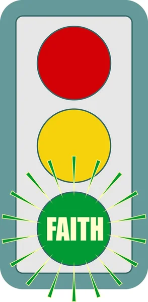 信号機のシンボルです。緑色に点滅 — ストックベクタ