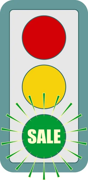 Symbole des feux. Clignotant vert — Image vectorielle