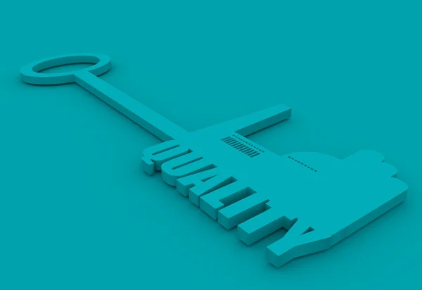 Illustration concept, hand holding a key of industry quality — 图库照片