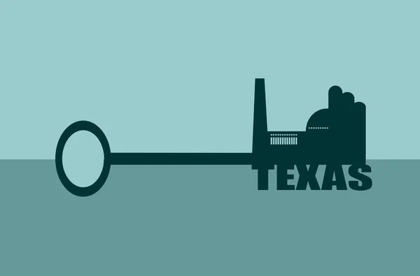 Teksas'ın bir tuşuna basılı tutarak el vektör illüstrasyon kavramı — Stok Vektör