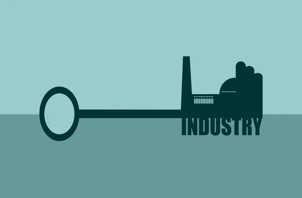 Wektor ilustracja koncepcja dłoni trzymając klucz przemysłu — Wektor stockowy