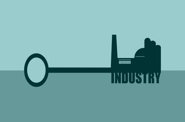 Vector ilustración concepto de la mano sosteniendo una clave de la industria — Vector de stock