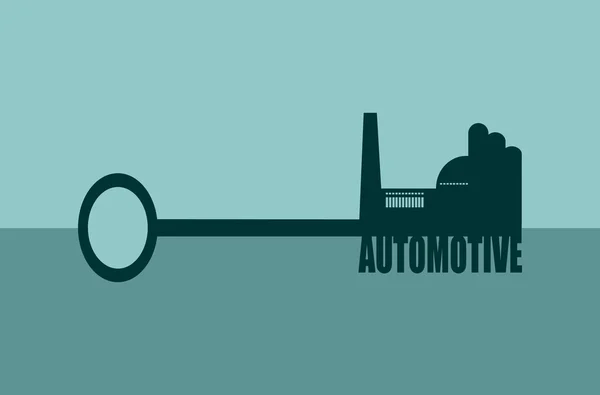 Vetor ilustração conceito de mão segurando uma chave do automóvel — Vetor de Stock