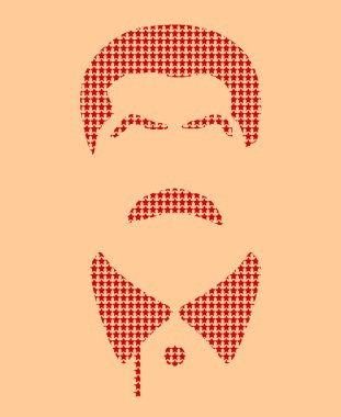 Joseph Stalin'in vektör portresi. Düz simge stili
