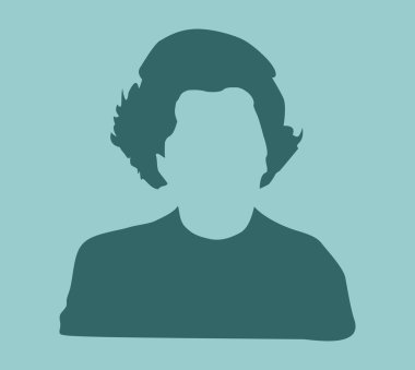 Margaret Thatcher, İngiltere Başbakanı. Basit Düz Stil Siluet Portre