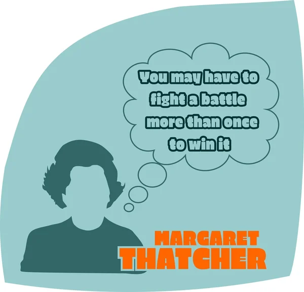 Margaret Thatcher, Primera Ministra británica. Retrato de silueta de estilo plano simple — Vector de stock