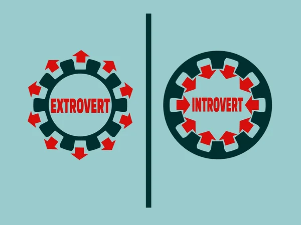 Екстраверт проти інтровертної метафори — стоковий вектор
