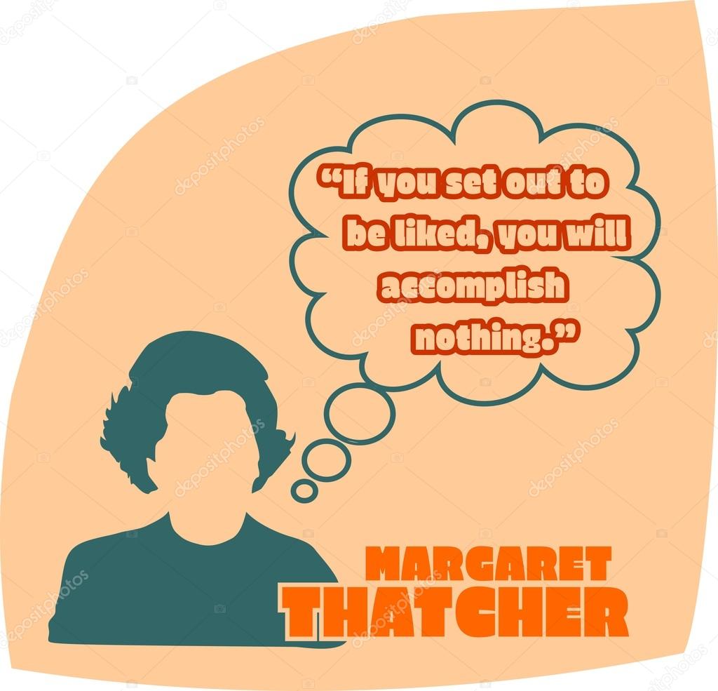 Margaret Thatcher, British Prime Minister. Simple Flat Style Silhouette Portrait