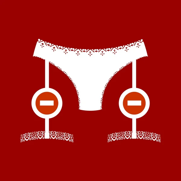 Ícone de lingerie simples. Parar ícone sinal de estrada — Vetor de Stock