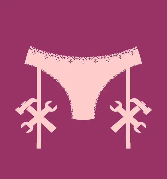 Lingerie icon simple. Wrench icon — Stock Vector