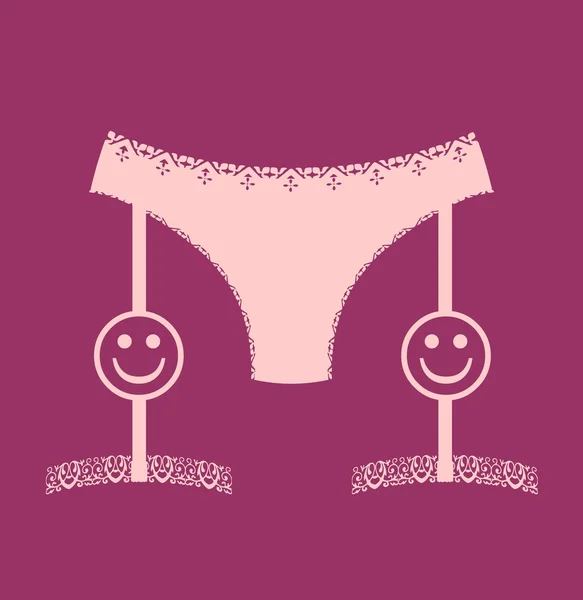 Lingerie with smiley icon simple style. — Stock Vector