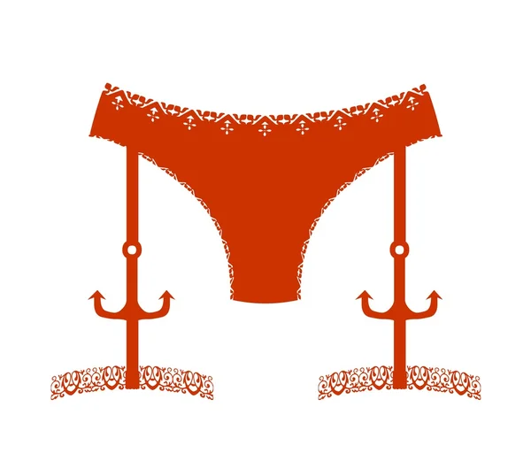 Lingerie with anchor icon simple style. — Stock Vector