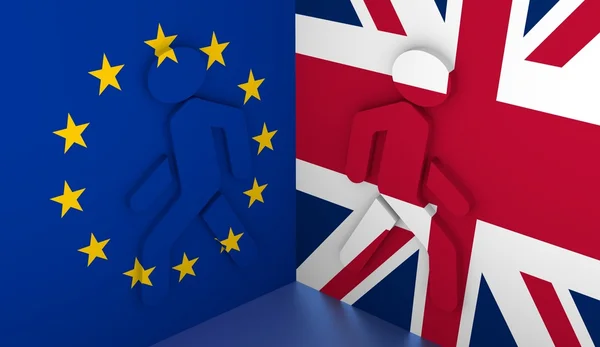 Gran Bretaña sale de la Unión Europea. Metáfora del Brexit —  Fotos de Stock