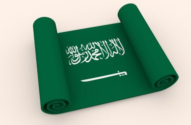 Suudi Arabistan bayrağı tarafından dokulu kağıt kaydırma