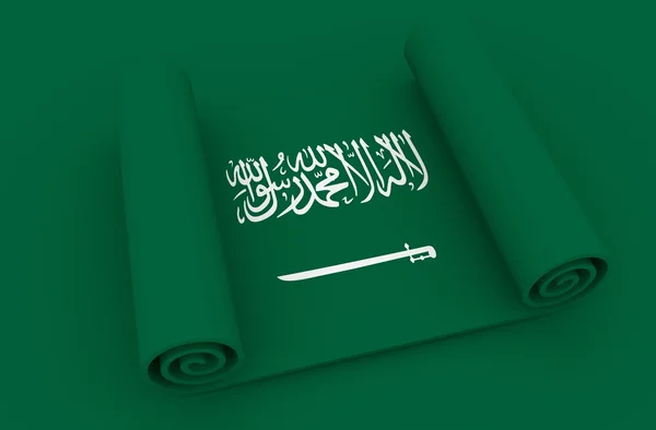 Papierrolle strukturiert durch saudi-arabische Flagge — Stockfoto