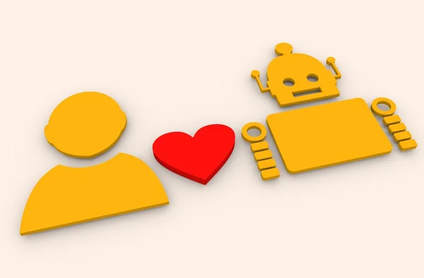İnsan ve robot ilişkileri — Stok fotoğraf