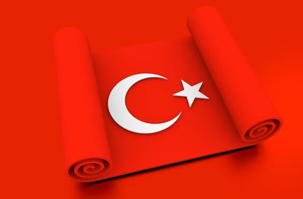 Paper scroll  textured by Turkey flag — Stock Photo, Image