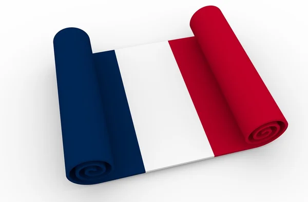 Paper scroll  textured by France flag — Stock Photo, Image