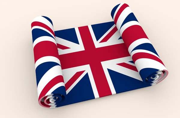 Papper rulla texturerat av Storbritannien flagga — Stockfoto