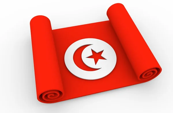 Rotolo di carta strutturato dalla bandiera tunisina — Foto Stock
