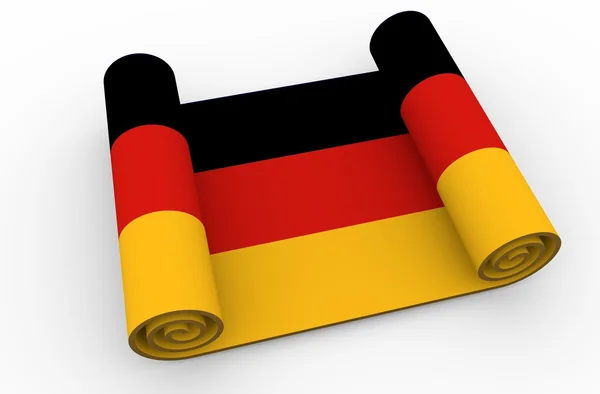 Przewijania papier teksturowanej przez Niemcy flaga — Zdjęcie stockowe
