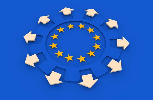Europas industri och Europeiska unionens ekonomi koncept — Stockfoto