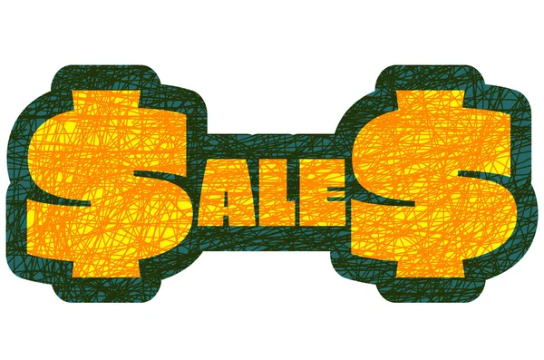 Sales text textured by strokes — Stock Photo, Image
